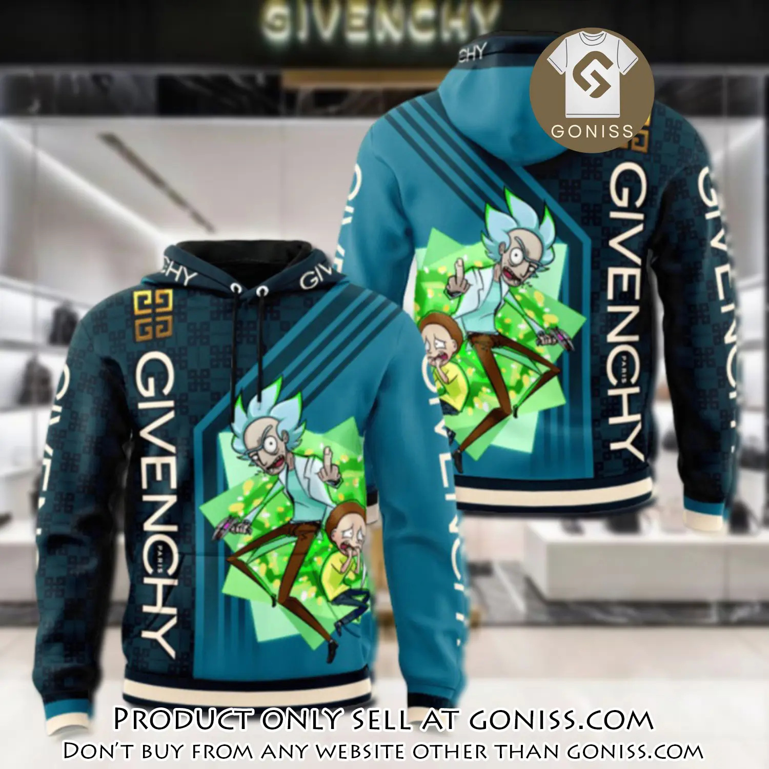 Givenchy rick and morty unisex hoodie luxury brand gifts  jh2011 gn0034812
